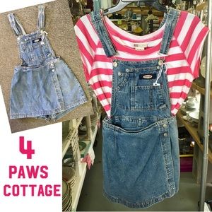 Jordache Denim Skort Overalls W/Zipper Back